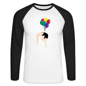 Balloon - T-shirt baseball manches longues Homme - blanc/noir - Devant - Nik (191cm)
