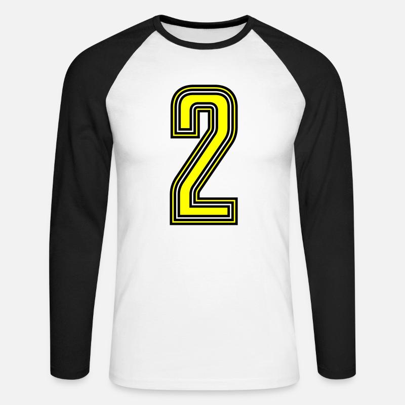 2 - Unisex Baseballshirt langarm - Weiß/Schwarz