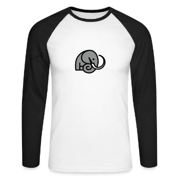 Mammut Logo - Unisex Baseballshirt langarm - Weiß/Schwarz - Vorne - Nik (191cm)