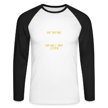 Book lover, book reader, bookworm, bookworm - Unisex Long Sleeve Baseball T-Shirt - white/black - Front - Nik (191cm)