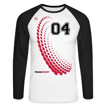 04 JERSEY Jersey Numéro Quatre Sport Team Game Motif - T-shirt baseball manches longues Homme - blanc/noir - Devant - Nik (191cm)