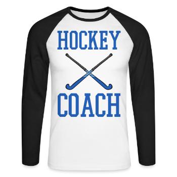 Hockey sur glace - T-shirt baseball manches longues Homme - blanc/noir - Devant - Nik (191cm)