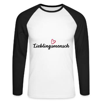 Lieblingsmensch Liebe Valentinstag Freunde - Unisex Baseballshirt langarm - Weiß/Schwarz - Vorne - Nik (191cm)