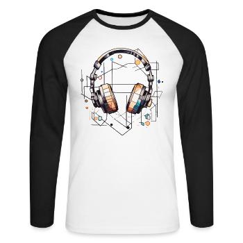 SoundGeometry Harmonie für Augen - Unisex Baseballshirt langarm - Weiß/Schwarz - Vorne - Nik (191cm)