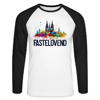 Köln Kölle Karneval Gebützt Kölle Alaaf Jeck Party - Unisex Baseballshirt langarm - Weiß/Schwarz - Vorne - Nik (191cm)