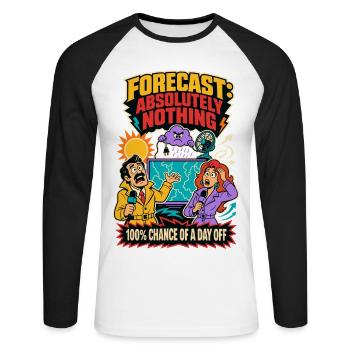 Prévisions météo : Absolument rien - T-shirt baseball manches longues Homme - blanc/noir - Devant - Nik (191cm)
