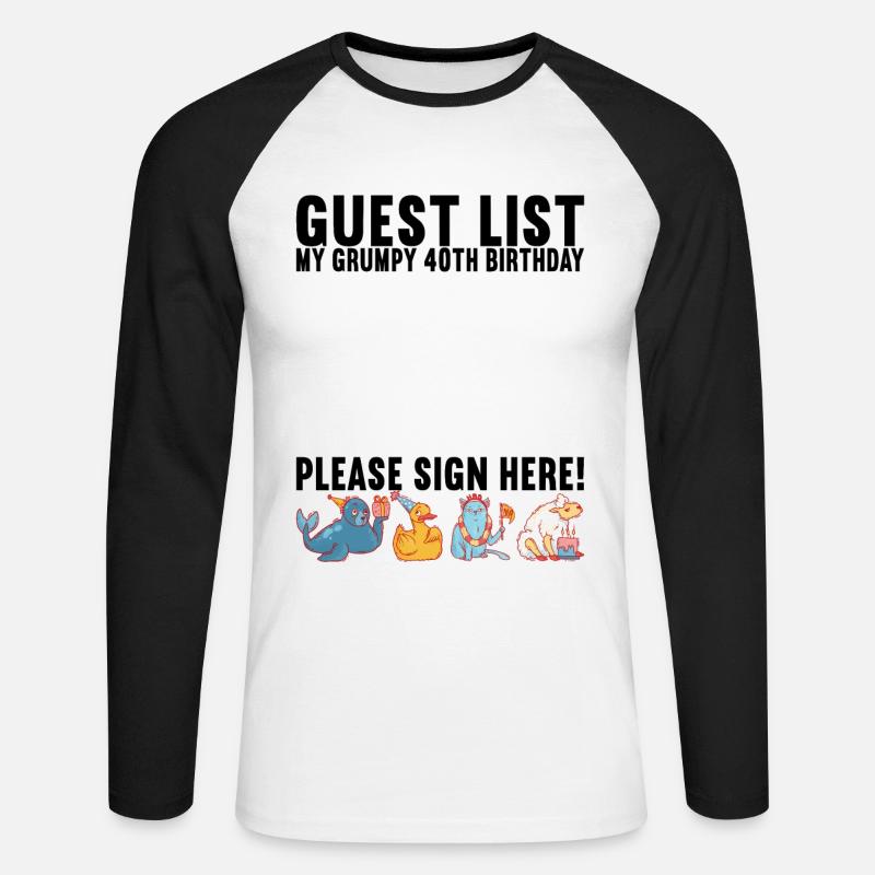 Grumpy Birthday - Unisex Baseballshirt langarm - Weiß/Schwarz