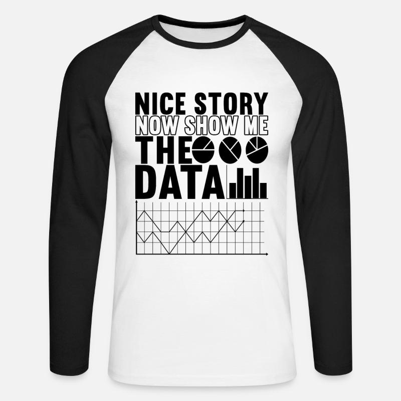 Data Scientist Data Analyst - Unisex Baseballshirt langarm - Weiß/Schwarz