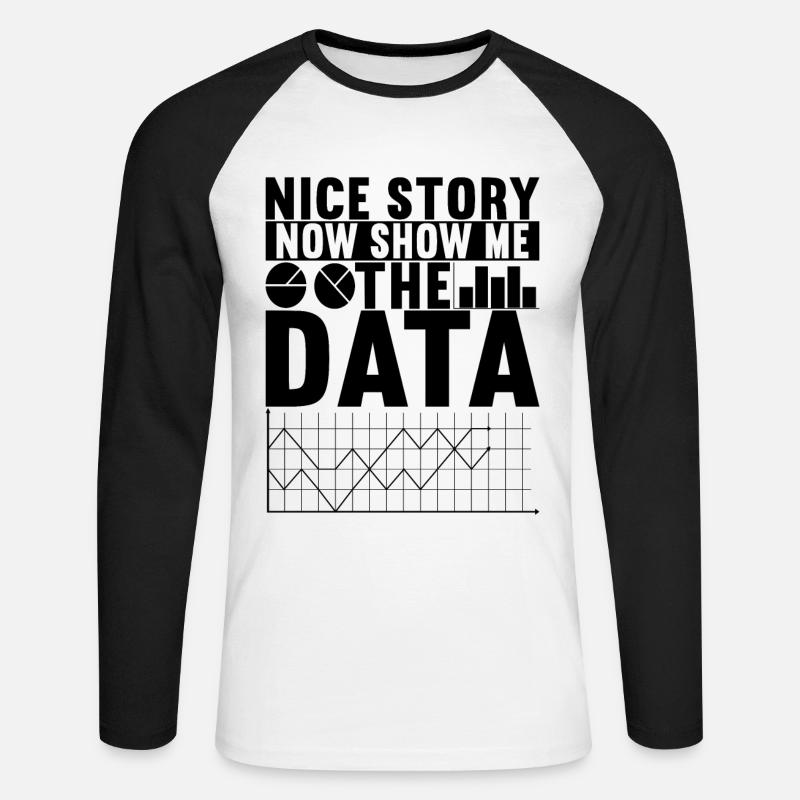 Data Scientist Data Analyst - Unisex Baseballshirt langarm - Weiß/Schwarz