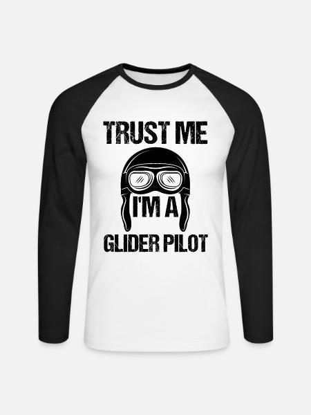 Glider glider glider gift - Unisex Long Sleeve Baseball T-Shirt - white/black