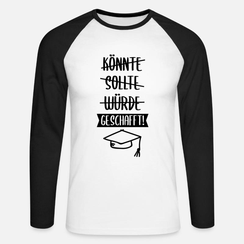 Master Abschluss Masterarbeit Studenten Geschenk - Unisex Baseballshirt langarm - Weiß/Schwarz