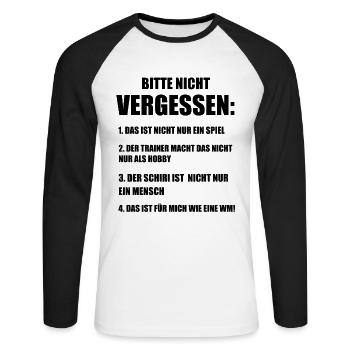 Fussballtrainer Fussball Coach Spruch Geschenk - Unisex Baseballshirt langarm - Weiß/Schwarz - Vorne - Nik (191cm)