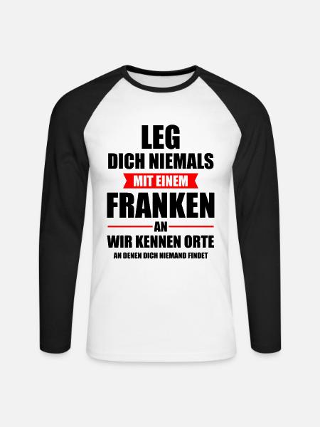 Franke Franken Fränkisch Oberbayern Opa Geschenk - Unisex Baseballshirt langarm - Weiß/Schwarz