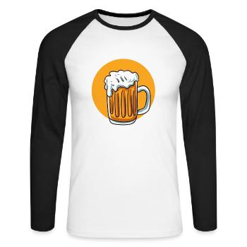 Masskrugbeschützer - Unisex Baseballshirt langarm - Weiß/Schwarz - Vorne - Nik (191cm)