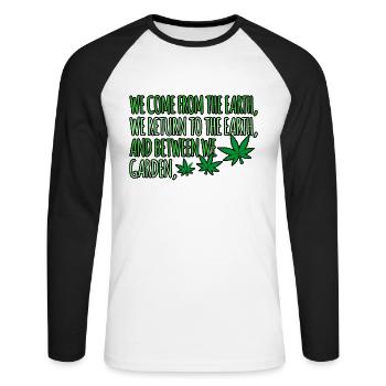 Cannabis - T-shirt baseball manches longues Homme - blanc/noir - Devant - Nik (191cm)