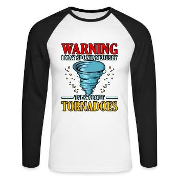 Tornade - T-shirt baseball manches longues Homme - blanc/noir - Devant - Nik (191cm)