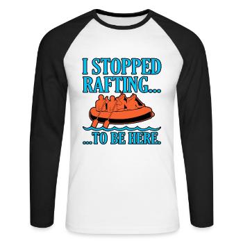 Rafting Extreme Hobby - Unisex Long Sleeve Baseball T-Shirt - white/black - Front - Nik (191cm)