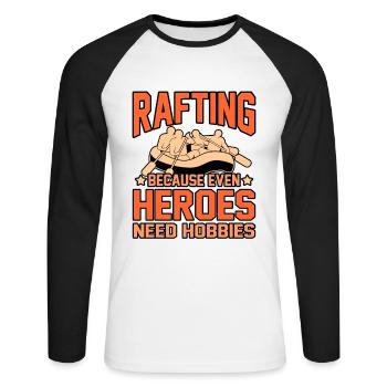 Rafting heroes - Unisex Long Sleeve Baseball T-Shirt - white/black - Front - Nik (191cm)