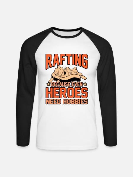Rafting heroes - Unisex Long Sleeve Baseball T-Shirt - white/black