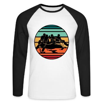 River Rafting - Unisex Long Sleeve Baseball T-Shirt - white/black - Front - Nik (191cm)