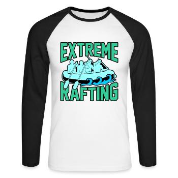 Extreme rafting - Unisex Long Sleeve Baseball T-Shirt - white/black - Front - Nik (191cm)