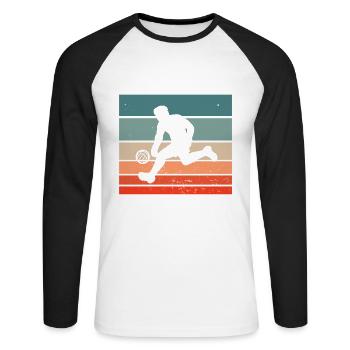 J’aime le football gaélique - T-shirt baseball manches longues Homme - blanc/noir - Devant - Nik (191cm)