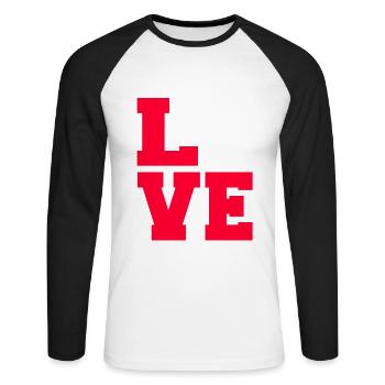 Lancer de marteau - T-shirt baseball manches longues Homme - blanc/noir - Devant - Nik (191cm)