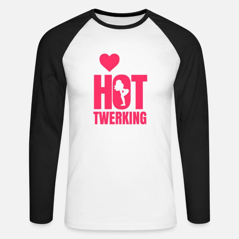 Twerking - Unisex Baseballshirt langarm - Weiß/Schwarz