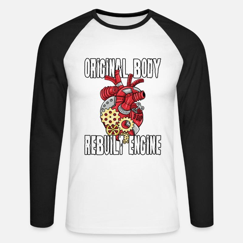 Herz Operation Geschenk - Unisex Baseballshirt langarm - Weiß/Schwarz
