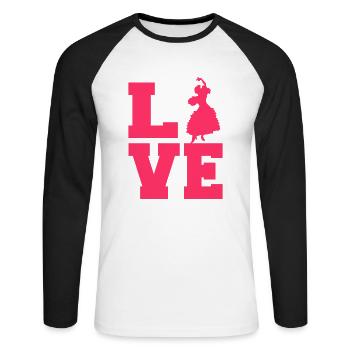 Flamenco - Unisex Long Sleeve Baseball T-Shirt - white/black - Front - Nik (191cm)