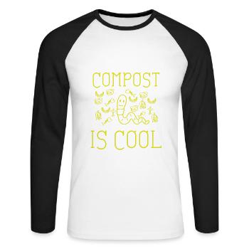 Compost Worms Gift - Unisex Long Sleeve Baseball T-Shirt - white/black - Front - Nik (191cm)