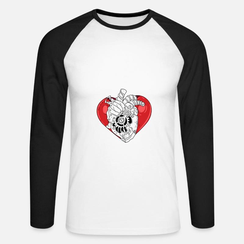 Operation Herz Geschenk - Unisex Baseballshirt langarm - Weiß/Schwarz