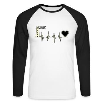 Lighthouse - Unisex Long Sleeve Baseball T-Shirt - white/black - Front - Nik (191cm)