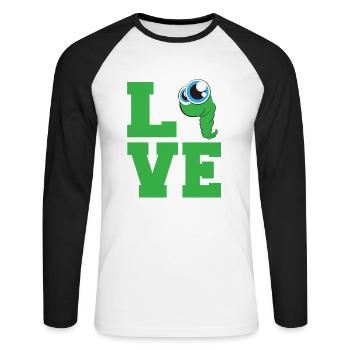 Compost Worms Gift - Unisex Long Sleeve Baseball T-Shirt - white/black - Front - Nik (191cm)