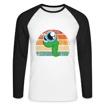Compost Worms Gift - Unisex Long Sleeve Baseball T-Shirt - white/black - Front - Nik (191cm)