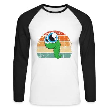 Compost Worms Gift - Unisex Long Sleeve Baseball T-Shirt - white/black - Front - Nik (191cm)