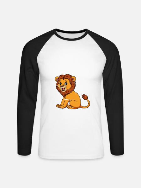 Anatomy of a lion - Unisex Long Sleeve Baseball T-Shirt - white/black
