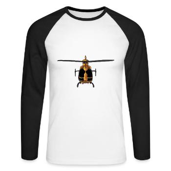 Future helicopter pilot - Unisex Long Sleeve Baseball T-Shirt - white/black - Front - Nik (191cm)