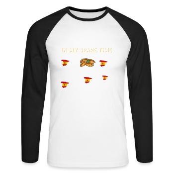 Things I do in my spare time Spain - Unisex Long Sleeve Baseball T-Shirt - white/black - Front - Nik (191cm)
