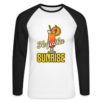 Tequila sunrise - T-shirt baseball manches longues Homme - blanc/noir - Devant - Nik (191cm)