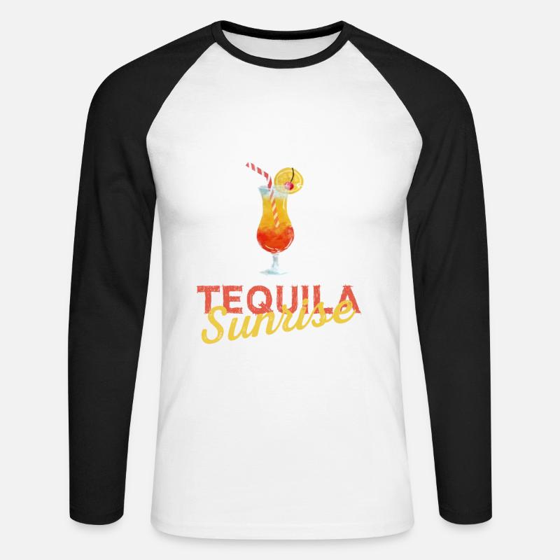 Tequila Sunrise - Unisex Baseballshirt langarm - Weiß/Schwarz