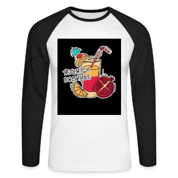 Tequila sunrise - T-shirt baseball manches longues Homme - blanc/noir - Devant - Nik (191cm)