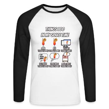 Tequila sunrise - T-shirt baseball manches longues Homme - blanc/noir - Devant - Nik (191cm)