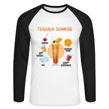 Tequila sunrise - T-shirt baseball manches longues Homme - blanc/noir - Devant - Nik (191cm)