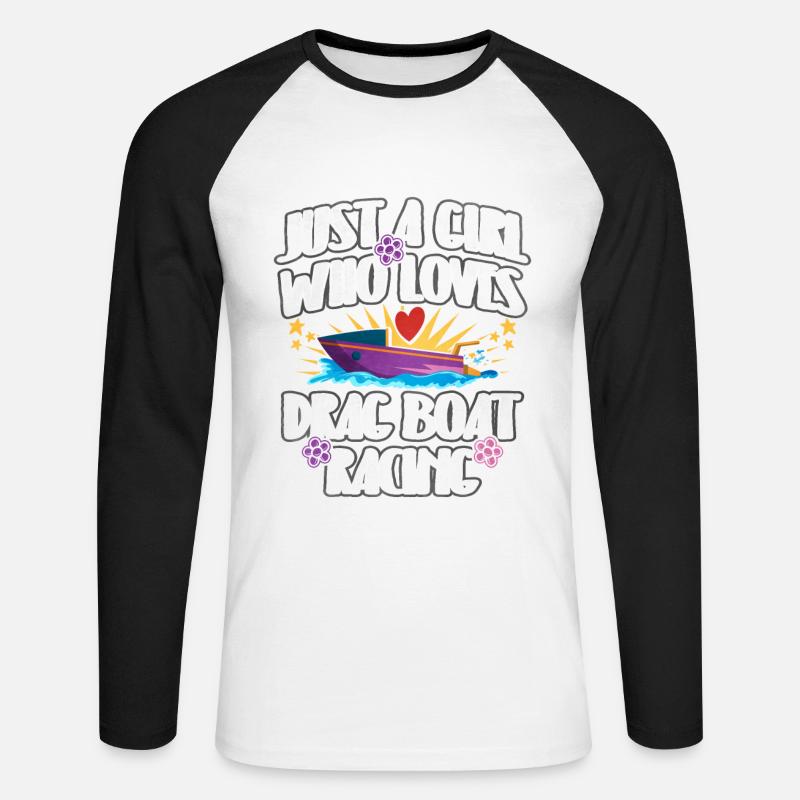 Drachenbootrennen Drachenboot - Unisex Baseballshirt langarm - Weiß/Schwarz