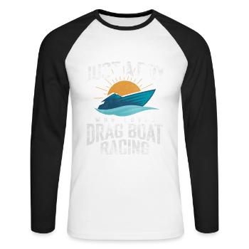 Dragon Boat Race Dragon Boat - T-shirt baseball manches longues Homme - blanc/noir - Devant - Nik (191cm)