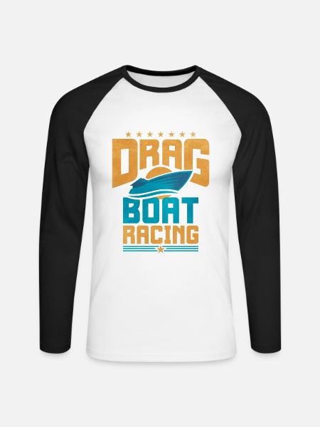 Drachenbootrennen Drachenboot - Unisex Baseballshirt langarm - Weiß/Schwarz