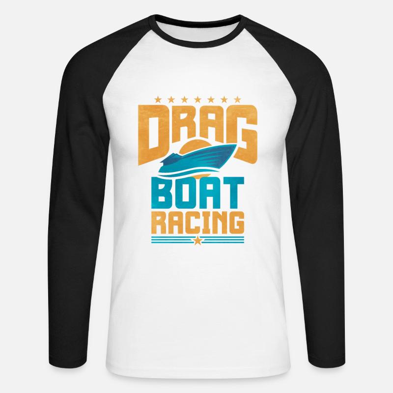 Drachenbootrennen Drachenboot - Unisex Baseballshirt langarm - Weiß/Schwarz