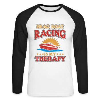 Dragon Boat Race Dragon Boat - T-shirt baseball manches longues Homme - blanc/noir - Devant - Nik (191cm)