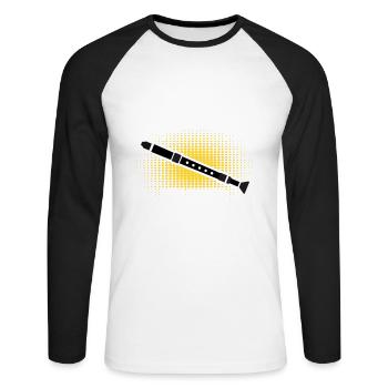 Clarinet - Unisex Long Sleeve Baseball T-Shirt - white/black - Front - Nik (191cm)